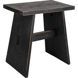 Clayre & Eef Plantentafeltje  42x28x43 cm Zwart Hout Rechthoek Plantenstandaard