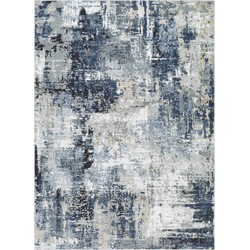 Modern Abstract Tapijt LENA - Blauw/Grijs - 200x275 cm