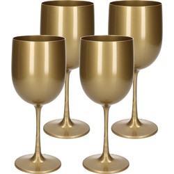 6x stuks onbreekbaar wijnglas goud kunststof 48 cl/480 ml - Wijnglazen