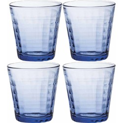 Duralex Drinkglazen Prisme - 4x - blauw - glas - 220 ml - Drinkglazen