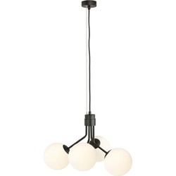 scandinavische hanglamp Galante Zwart 4-lichts