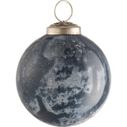 Kerstbal | Glas | Blauw | 8x8x (h)9.5 Cm