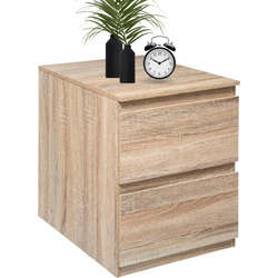 MISOU Nachtkastje - Ladekastje - Slaapkamer - Modern - Bruin - 48x38x50cm - Hout - Eiken kleur