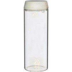 Ideas4Seasons Pot/vaas van glas voor planten ecosysteem - deksel met LED verlichting - D8 x H23 cm - Vazen