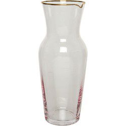 Karaf glas d10.60h26.70 cm roze kerst