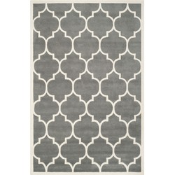 Safavieh Contemporary Indoor Hand Tufted Area Rug, Chatham Collection, CHT733, in Dark Grey & Ivory, 183 X 274 cm