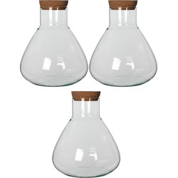 3x stuks glazen voorraadpotten/snoeppotten transparant met deksel H32 cm x D29,5 cm - Voorraadpot