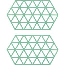 Krumble Siliconen pannenonderzetter Hexagon lang - Groen - Set van 2