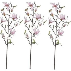 3x Magnolia beverboom kunstbloemen takken 80 cm decoratie - Kunstplanten