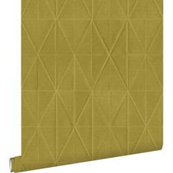ESTAhome eco-texture vliesbehang origami motief okergeel - 0,53 x 10,05 m - 148711