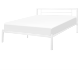 Beliani CUSSET - Tweepersoonsbed-Wit-Staal