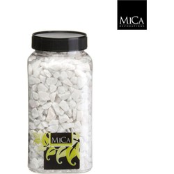 3 stuks - Marbles wit fles 1 kilogram - Mica Decorations