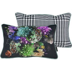 Sierkussen Velvet Pied-De-Poule Flower | 30 x 50 cm | Polyester