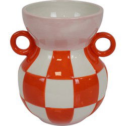 Vase - Jug - Ceramics - Orange/Pink -14,5x14x17cm