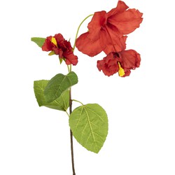 Greenmoods Kunstbloem Hibiscus - Nep plant - 1 Stuk - 92cm - Rood-