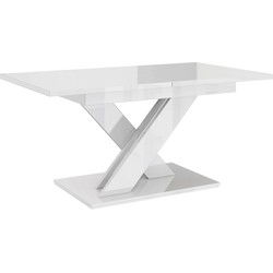 Meubella - Eetkamertafel Bari - Hoogglans wit - 180 cm - Uitschuifbaar