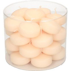 Enlightening Candles Drijfkaarsen - 28x stuks - creme wit - ca 4 branduren - dia 5 cm - sfeerkaarsen - Drijfkaarsen
