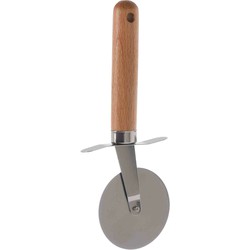 Pizzaroller/pizza snijder - beukenhout - 18,5 cm - RVS - Pizzasnijders