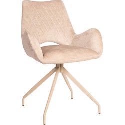 PTMD Ubi Cream dining chair vogue 2 beige metal legs