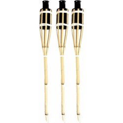 Tuinfakkels - 3 stuks - bamboe - met oliehouder - 60 cm - fakkels - Fakkels