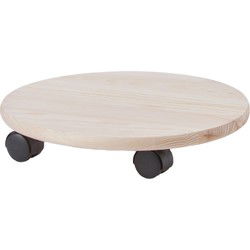 Zeller Planten trolley - 1x - multiroller hout - 35 cm - tot 100 kg - Planten onderzetter