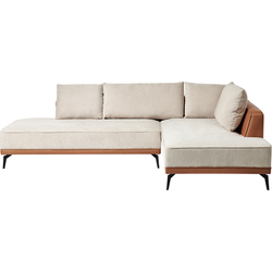 Beliani MYKEN - Hoekbank-Beige-Polyester