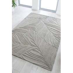 Modern Wollen vloerkleed - Lino Leaf Grijs - 120 X 170 CM