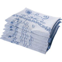 Twentse Damast Theedoekenset - 6 stuks - Dutch Couple Blauw