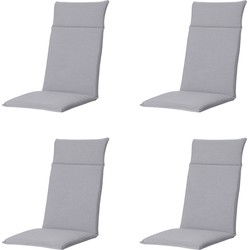 Madison -  Tuinstoelkussen Hoge Rug Manchester light grey - Ca. 120x50 cm - Set van 4