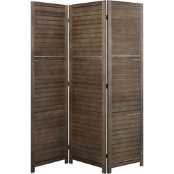 LW Collection LW Collection Kamerscherm 3 panelen hout donkerbruin 170x120CM - paravent - scheidingswand