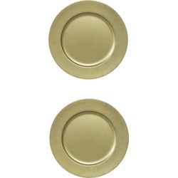 2x stuks diner borden/onderborden goud met glitters 33 cm - Onderborden