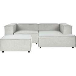 Beliani APRICA - Modulaire Sofa-Grijs-Linnen