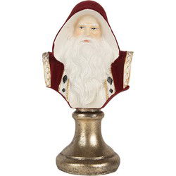Clayre & Eef Kerstdecoratie Beeld Kerstman 9x7x15 cm Rood Kunststof