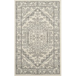 Safavieh Medallion Indoor Woven Area Rug, Adirondack Collection, ADR108, in Ivory & Silver, 122 X 183 cm