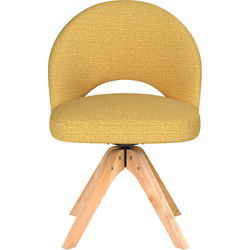 Eetkamerstoel Mick Oker Houten Swivel - Giga Meubel