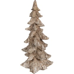 Clayre & Eef Kerstdecoratie Kerstboom 19x18x36 cm Bruin Kunststof