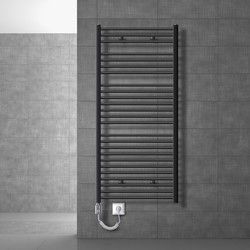 Elektrische badkamerradiator met verwarmingselement 1200W 750x1500 mm antraciet recht met zijaansluiting & thermostaat-touchbediening LuxeBath