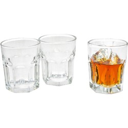 Gerimport Waterglazen/drinkglazen tumblers Elvira - transparant glas - 3x stuks - 256 ml - Drinkglazen