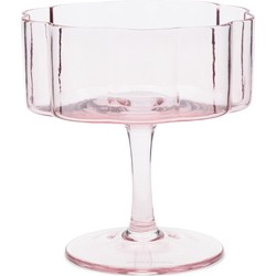 Riviera Maison Wijnglas Roze glas ook geschikt voor cava of als champagnecoupe - Julie Bubbles gekleurd wijnglas op lage voet 250 ml