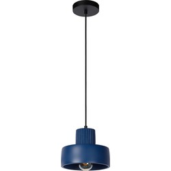 Moderne, stijlvolle rondvormige hanglamp 20 cm Ø E27 blauw