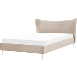 CHALEIX - Tweepersoonsbed - Taupe - 160 x 200 cm - Fluweel