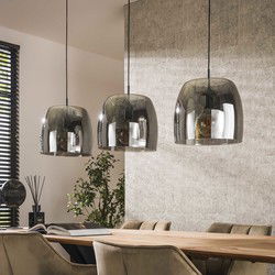 Hanglamp - Smoke Glas - 145x35x150cm - 3-Lichts - Drift
