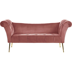 Beliani NANTILLY - Chaise longue-Roze-Fluweel