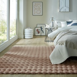 Hoogpolig Vloerkleed - Waffle - Taupe - 80 x 150 cm