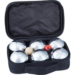Decopatent® Jeu de Boules SET - 6 ballen Ø7.2 Cm - metaal - petanque - in draagtas - afstandmeter - jeu de boules set volwassenen