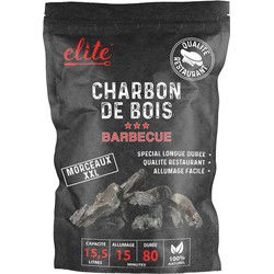 Elite Barbecue/BBQ houtskool - 1x zak van 15 Liter - Restaurant kwaliteit kolen - Briketten