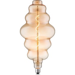 Edison Vintage LED filament lichtbron Spiraal - Amber - 18/18/38cm - geschikt voor E27 fitting - Dimbaar - 4W 280lm 2700K - warm wit licht