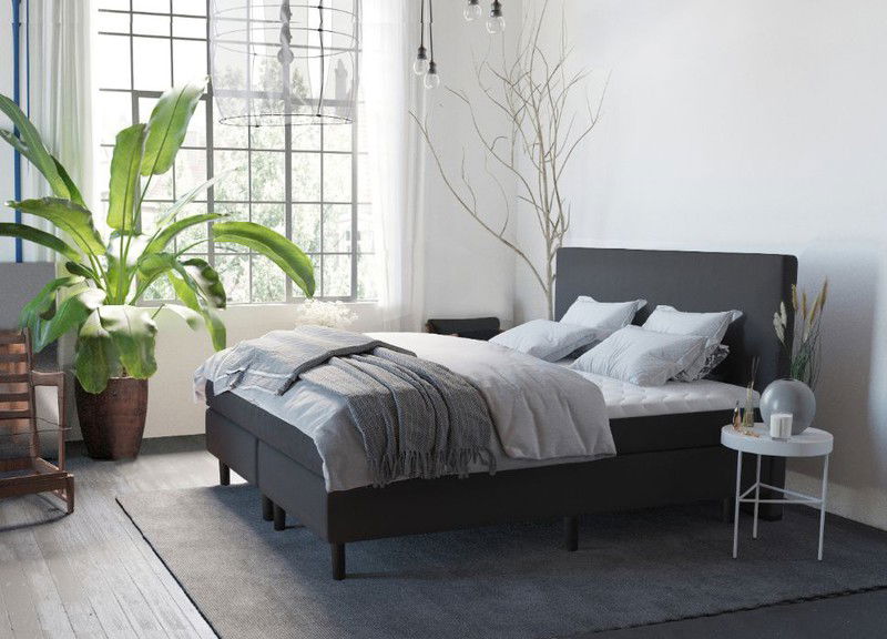 2-persoonsboxspring Springcrest met geïntegreerde topper - 180x200 cm - Zwart - 