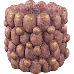 PTMD Bloempot Stenley - 25x25x22 cm - Cement - Brons
