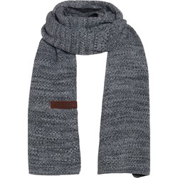 Knit Factory Jazz Gebreide Sjaal Dames & Heren - Antraciet/Licht Grijs - 200x30 cm